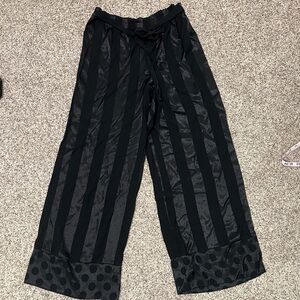 Victoria's Secret Black Satin-Stripe Lounge Pants